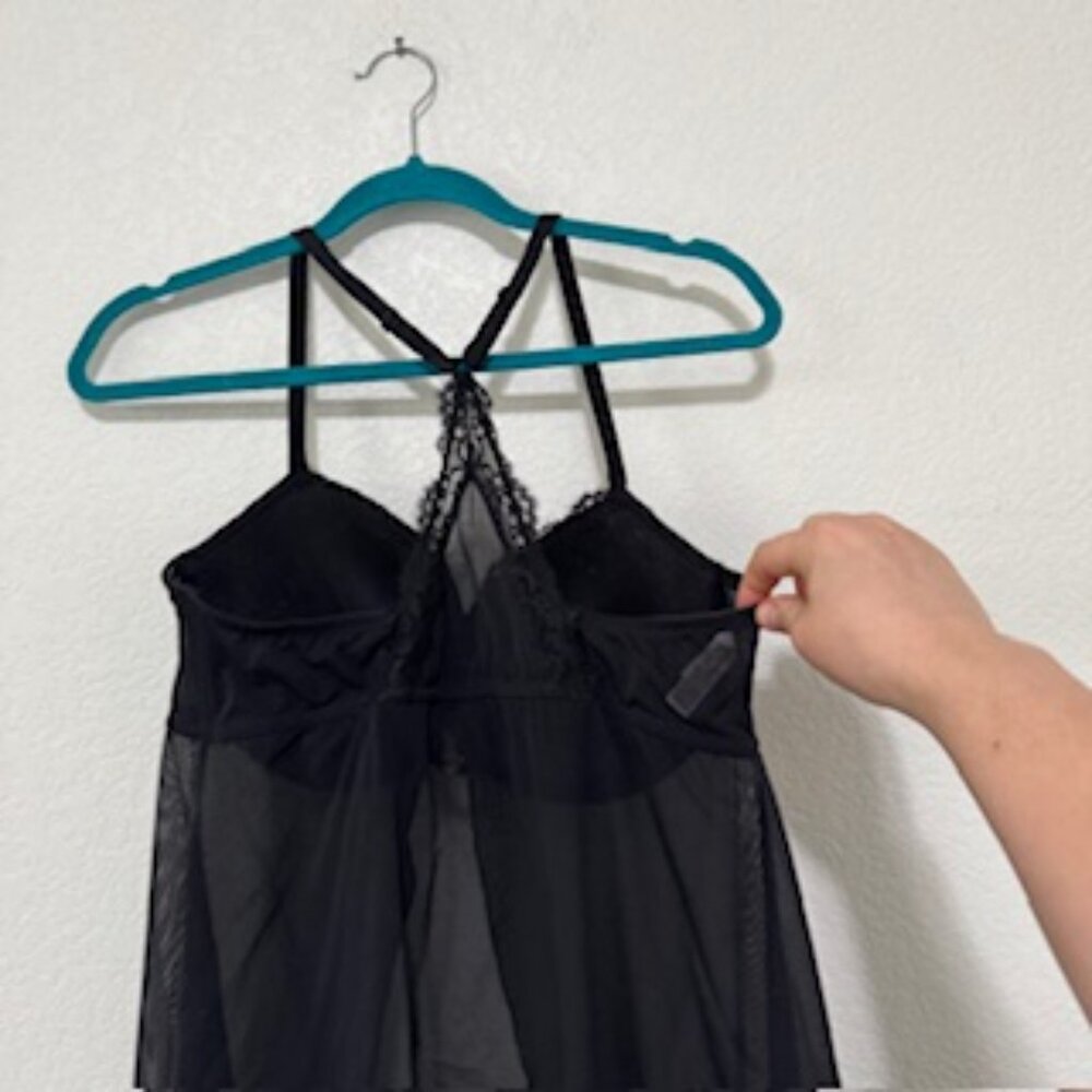 Gilligan & O'Malley Never Worn Size XL Black Sheer Intimate PushUp Babydoll NWOT - Picture 3 of 6